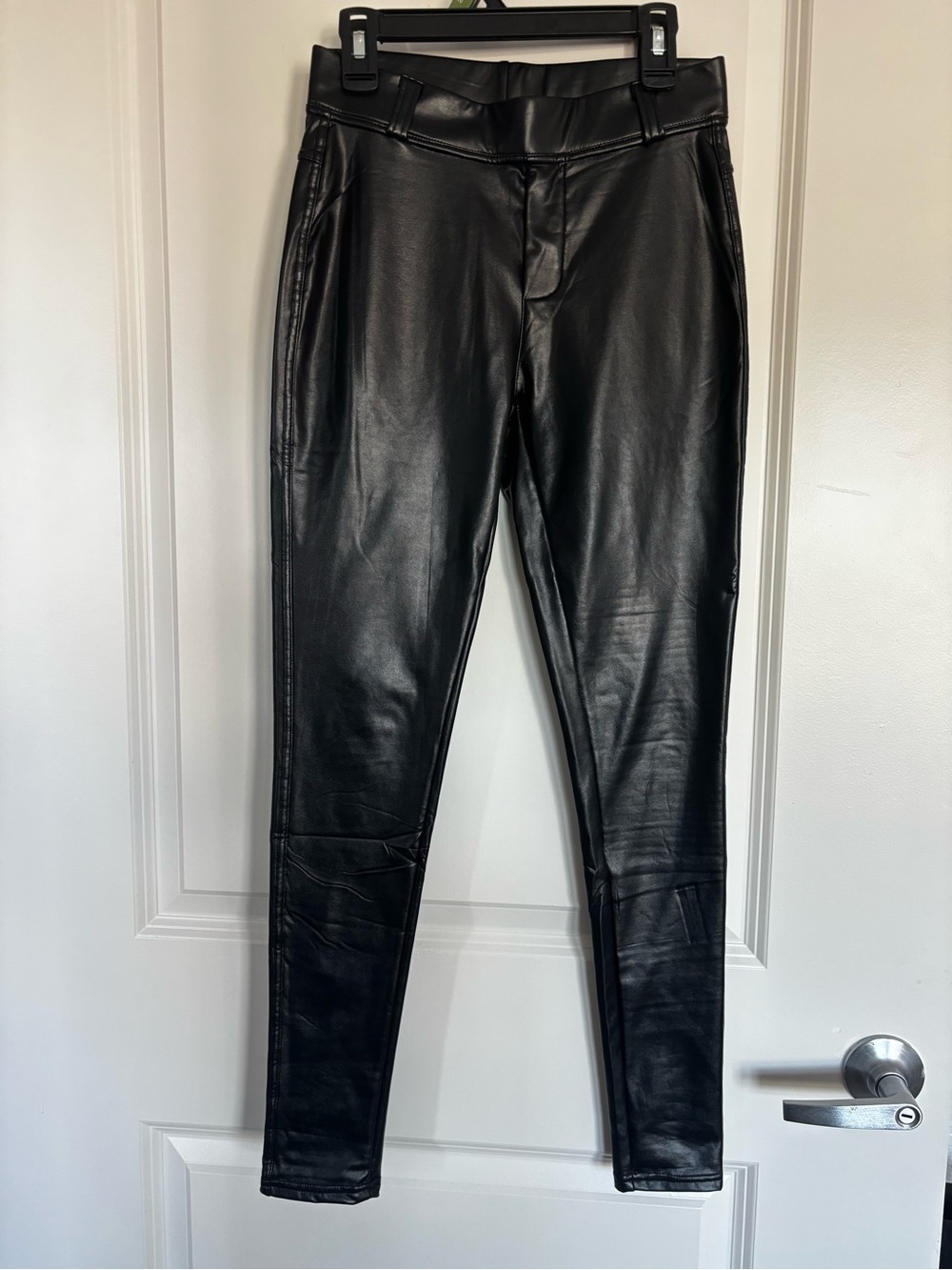 Black Faux Leather Women’s Skinny Jeans